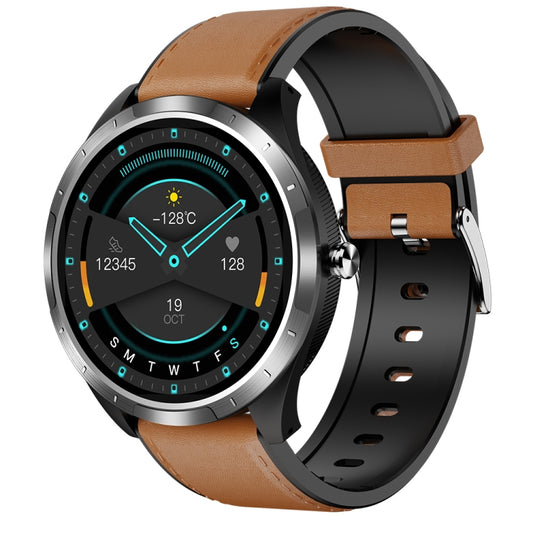 X3 1.3 inch TFT Color Screen Chest Sticker Smart Watch, Support ECG/Heart Rate Monitoring, Style:Coffee Leather Watch Band(Silver) - Smart Wear by buy2fix | Online Shopping UK | buy2fix