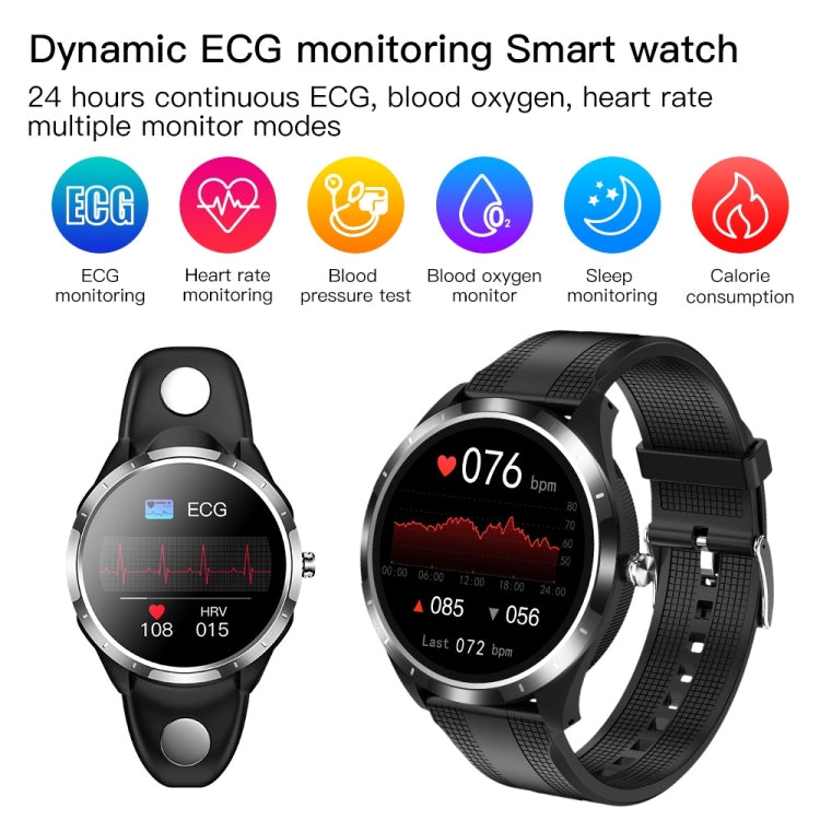 X3 1.3 inch TFT Color Screen Chest Belt Smart Watch, Support ECG/Heart Rate Monitoring, Style:Brown Leather Watch Band(Black) - Smart Wear by buy2fix | Online Shopping UK | buy2fix