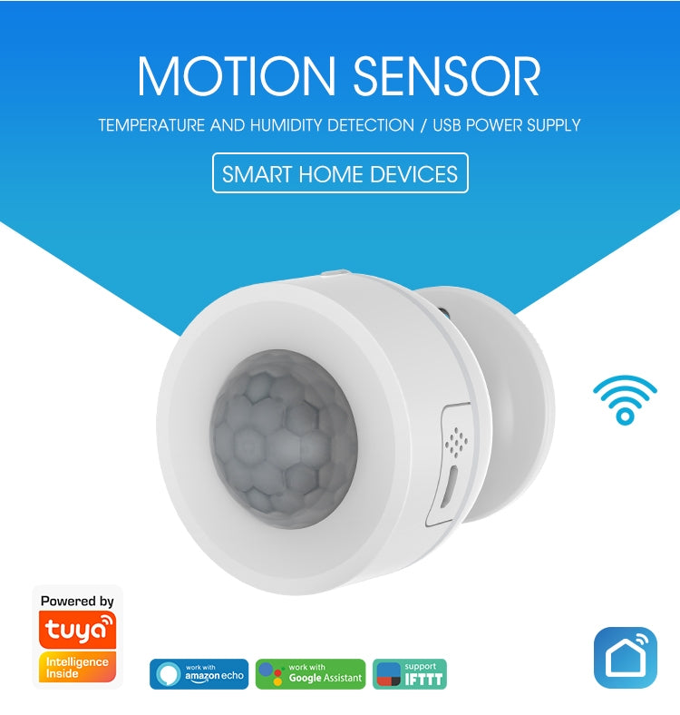 NEO NAS-PD07W WiFi PIR Motion Sensor with Temperature & Humidity Sensor - Security by NEO | Online Shopping UK | buy2fix