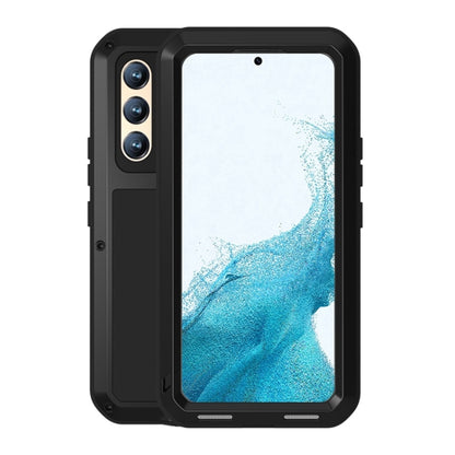 For Samsung Galaxy S22+ LOVE MEI Metal Shockproof Waterproof Dustproof Protective Phone Case with Glass(Black) - Galaxy S22+ 5G Cases by LOVE MEI | Online Shopping UK | buy2fix