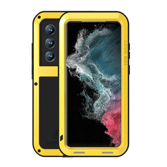 For Samsung Galaxy S22 Ultra 5G LOVE MEI Metal Shockproof Waterproof Dustproof Protective Phone Case(Yellow) - Galaxy S22 Ultra 5G Cases by LOVE MEI | Online Shopping UK | buy2fix