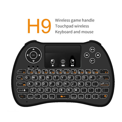 H9 2.4GHz Mini Wireless Air Mouse QWERTY Keyboard with White Backlight & Touchpad for PC, TV(Black) - MINI PC Accessories & Gadgets by buy2fix | Online Shopping UK | buy2fix