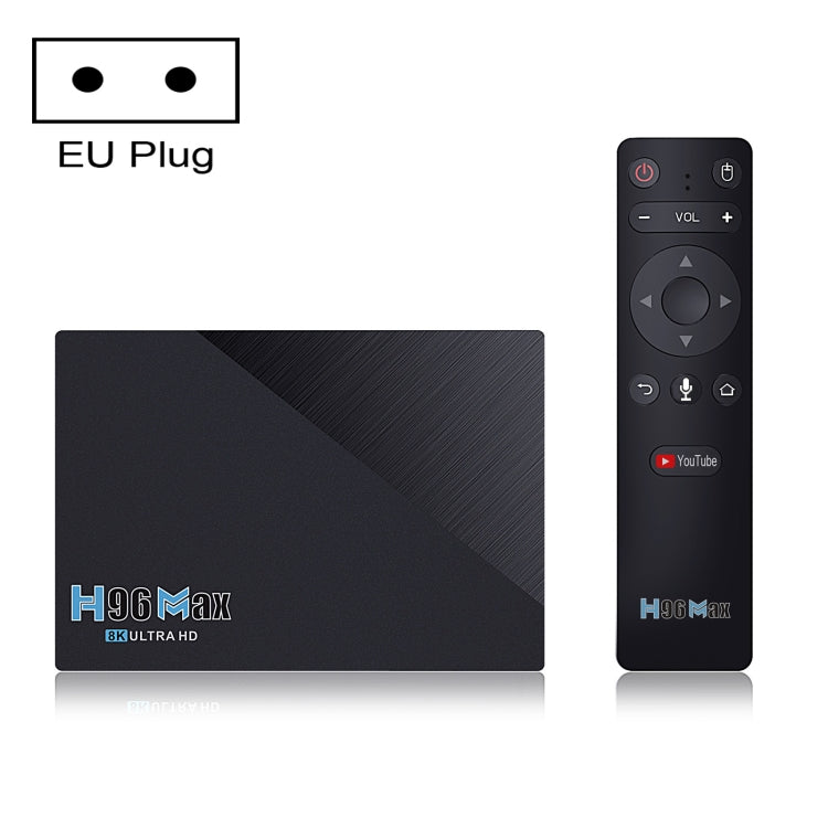 H96 Max 8GB+128GB 8K Smart TV BOX Android 11.0 Media Player with Remote Control, Plug Type:EU Plug - Consumer Electronics by buy2fix | Online Shopping UK | buy2fix