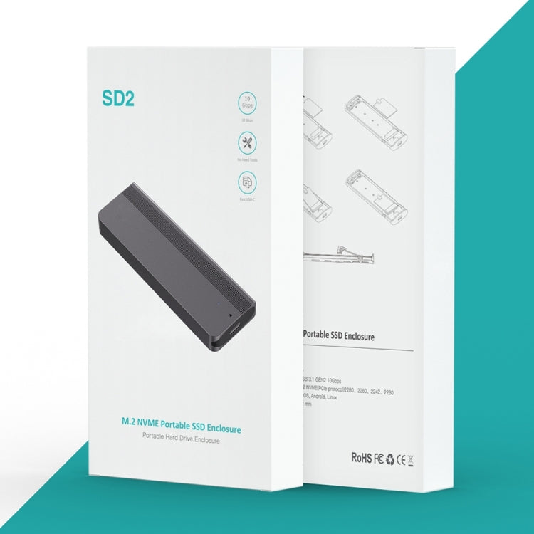 SD02 USB-C / USB to USB-C M.2 NVME Solid State Drive Enclosure - HDD Enclosure by buy2fix | Online Shopping UK | buy2fix