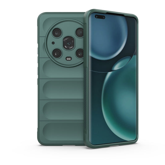 For Honor Magic4 Pro Magic Shield TPU + Flannel Phone Case(Dark Green) - Mobile Accessories by buy2fix | Online Shopping UK | buy2fix