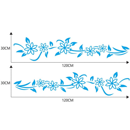 2 PCS/Set D-378 Flower Totem Pattern Car Modified Decorative Sticker(Blue) - In Car by buy2fix | Online Shopping UK | buy2fix