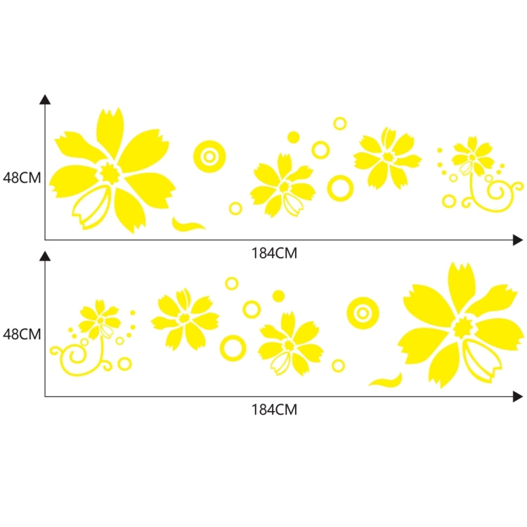 2 PCS/Set D-510 Flowers Pattern Car Modified Decorative Sticker(Yellow) - In Car by buy2fix | Online Shopping UK | buy2fix