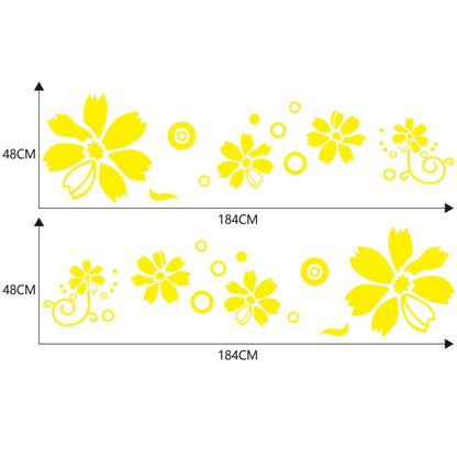 2 PCS/Set D-510 Flowers Pattern Car Modified Decorative Sticker(Yellow) - In Car by buy2fix | Online Shopping UK | buy2fix