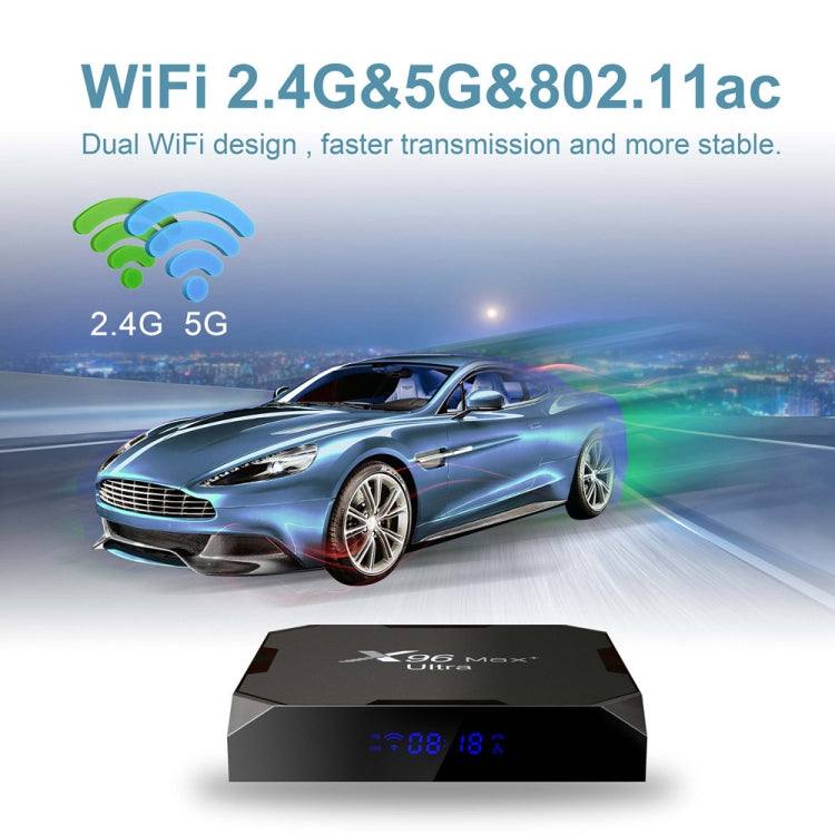 X96 Max+ Ultra 4GB+64GB Amlogic S905X4 8K Smart TV BOX Android 11.0 Media Player, Plug Type:EU Plug - Consumer Electronics by buy2fix | Online Shopping UK | buy2fix