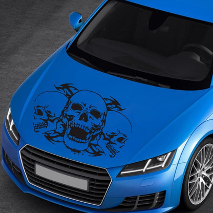 D-923 Three Skulls Pattern Car Modified Decorative Sticker(Black) - In Car by buy2fix | Online Shopping UK | buy2fix