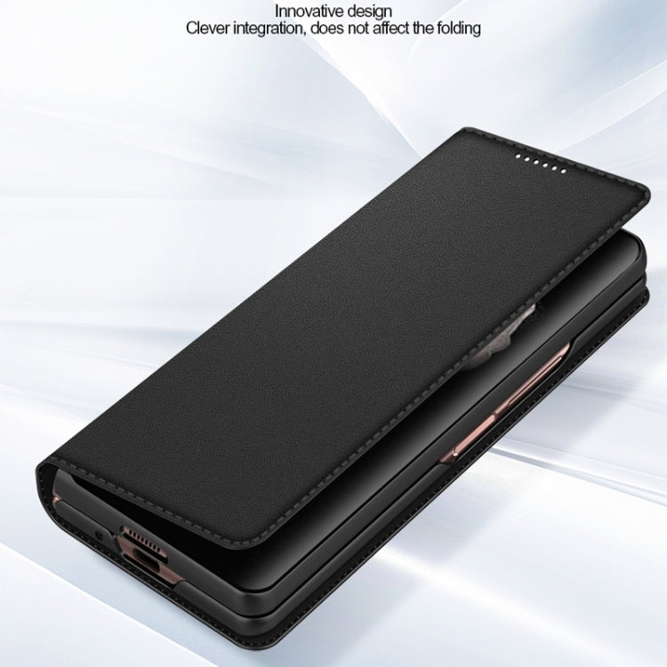 For Samsung Galaxy Z Fold4 Split Type Horizontal Flip Foldable Leather Phone Case(Plain Green) - Galaxy Z Fold4 5G Cases by buy2fix | Online Shopping UK | buy2fix