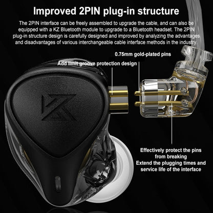 KZ-ZEX PRO 1.2m Electrostatic Coil Iron Hybrid In-Ear Headphones, Style:Without Microphone(Black) - In Ear Wired Earphone by KZ | Online Shopping UK | buy2fix