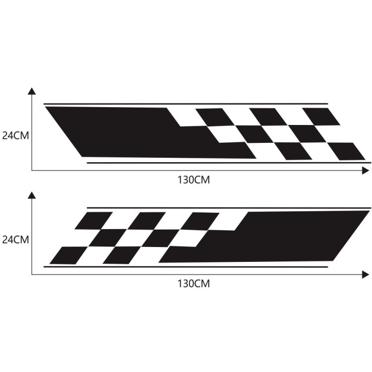 2 PCS/Set D-962 Checkered Flag Pattern Car Modified Decorative Sticker(Black) - In Car by buy2fix | Online Shopping UK | buy2fix