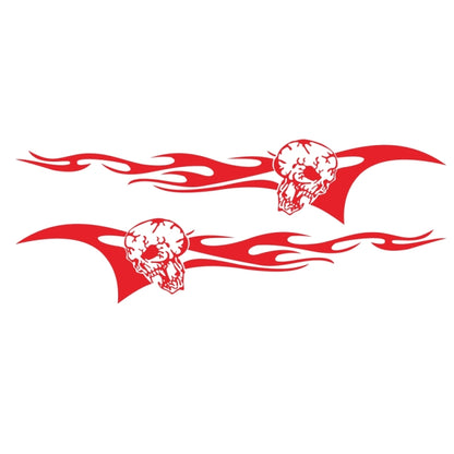 2 PCS/Set D-964 Skull Flame Pattern Car Modified Decorative Sticker(Red) - In Car by buy2fix | Online Shopping UK | buy2fix