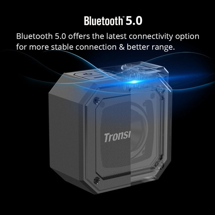 Tronsmart Groove Outdoor Portable Bluetooth 5.0 IPX7 Waterproof Mini Speaker with Voice Assistant(Black) - Mini Speaker by Tronsmart | Online Shopping UK | buy2fix