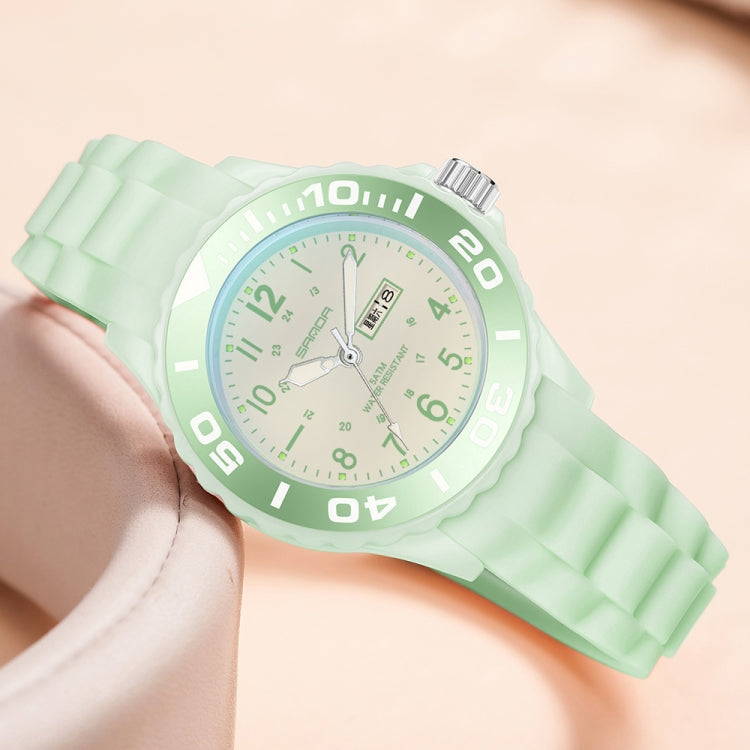 SANDA 1053 Womens TPU Strap Dual Display Waterproof Electronic Watch(White) - Silicone Strap Watches by SANDA | Online Shopping UK | buy2fix