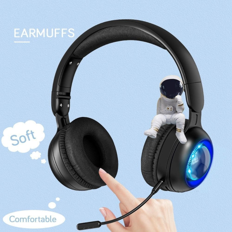 KE08 RGB Stereo PC Wireless Bluetooth Headphones with Microphone(Dark Blue) - Apple Accessories by buy2fix | Online Shopping UK | buy2fix