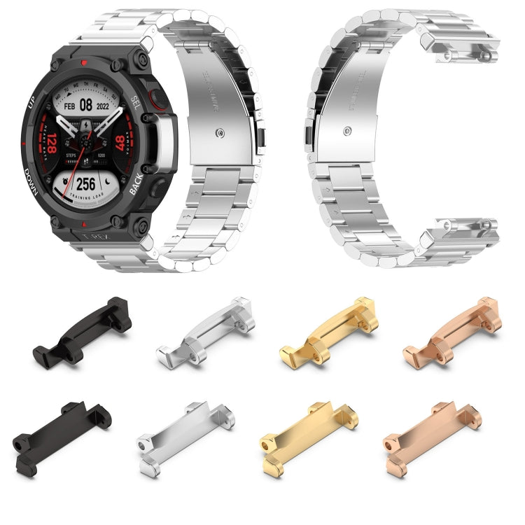 For AMAZFIT T-Rex 2 2 in 1 Metal Watch Band Connectors(Rose Gold) - Smart Wear by buy2fix | Online Shopping UK | buy2fix