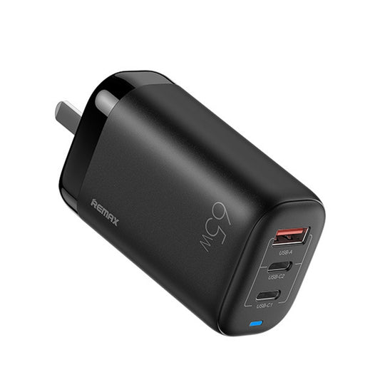 REMAX RP-U55 Territory Series 65W USB+Dual USB-C / Type-C Interface Fast Charger, Specification:CN Plug(Black) - Apple Accessories by REMAX | Online Shopping UK | buy2fix