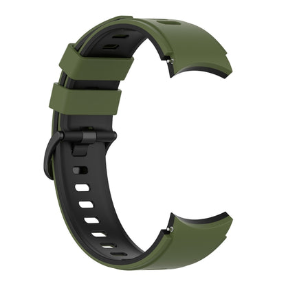 For Samsung Galaxy Watch5 Pro 45mm/5 44mm/5 40mm Two-color Silicone Strap Watch Band(Army Green Black) - Smart Wear by buy2fix | Online Shopping UK | buy2fix