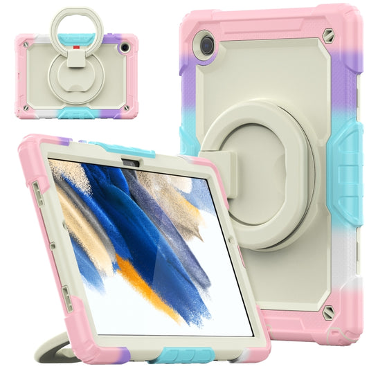 For Samsung Galaxy Galaxy Tab A8 Bracelet Holder Silicone + PC Tablet Case(Colorful Pink) - Other Galaxy Tab PC by buy2fix | Online Shopping UK | buy2fix