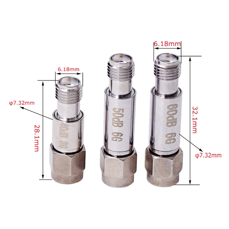 3dBi SMA Attenuator DC-6GHz SMA Coaxial Fixed Connectors - Connectors by buy2fix | Online Shopping UK | buy2fix