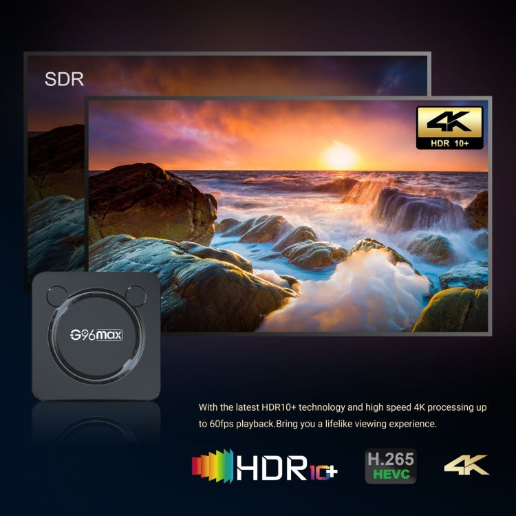 G96max Smart 4K HD Android 11.0 TV Box, Amlogic S905W2 Quad Core ARM Cortex A35, Support Dual Band WiFi, HDMI, RJ45, Capacity:4GB+32GB(EU Plug) - Consumer Electronics by buy2fix | Online Shopping UK | buy2fix