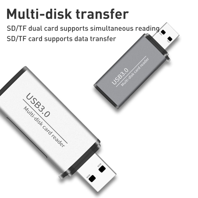 ADS-105 USB 3.0 Multi-function Card Reader(Silver) -  by buy2fix | Online Shopping UK | buy2fix