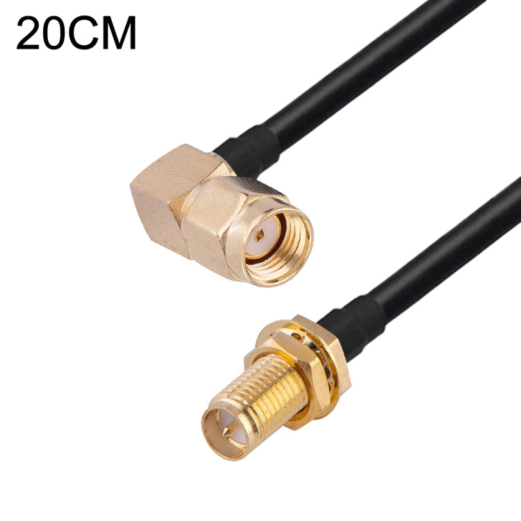 RP-SMA Male Elbow to RP-SMA Female RG174 RF Coaxial Adapter Cable, Length: 20cm - Connectors by buy2fix | Online Shopping UK | buy2fix