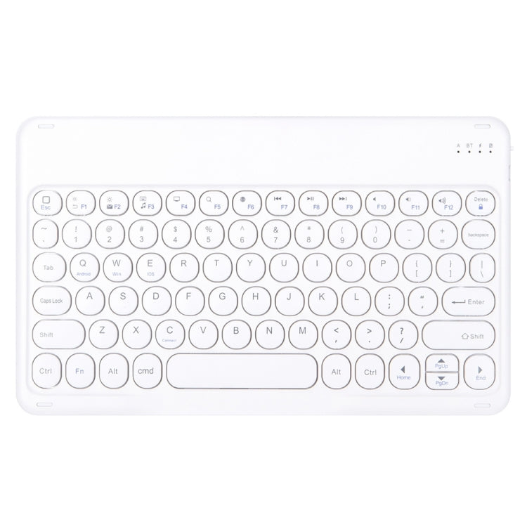 Round Cap Bluetooth Keyboard Leather Case with Pen Slot, without Touchpad For Samsung Galaxy Tab S7(Black+White Keyboard) - Samsung Keyboard by buy2fix | Online Shopping UK | buy2fix