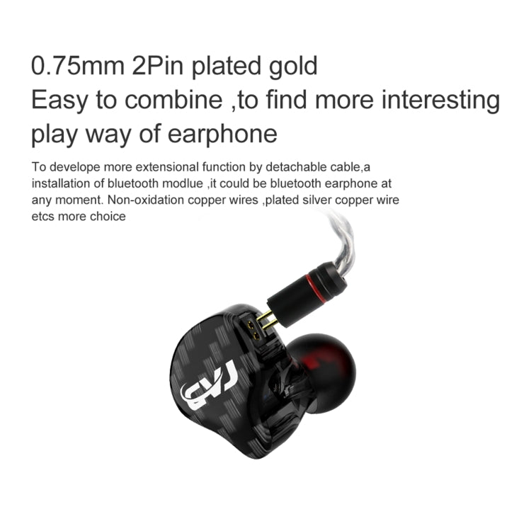 CVJ-CVM Dual Magnetic Ring Iron Hybrid Drive Fashion In-Ear Wired Earphone With Mic Version(Black) - In Ear Wired Earphone by CVJ | Online Shopping UK | buy2fix