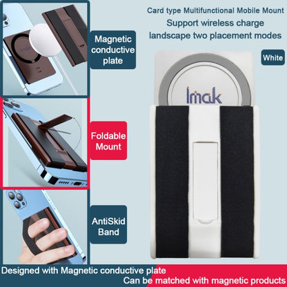 imak MagSafe Wireless ChargingCard-type Multi-function Mobile Phone Holder(White) - Lazy Bracket by imak | Online Shopping UK | buy2fix