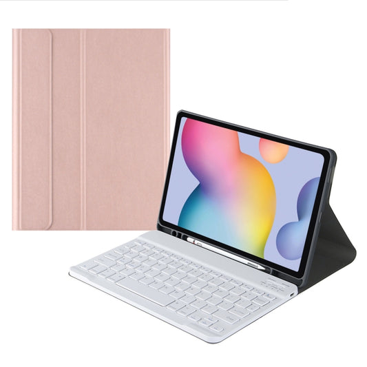 Square Cap Bluetooth Keyboard Leather Case with Pen Slot For Samsung Galaxy Tab S7(Rose Gold) - Samsung Keyboard by buy2fix | Online Shopping UK | buy2fix