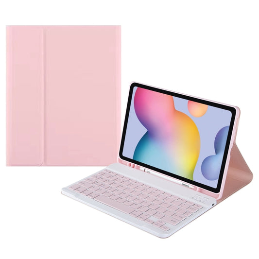 Square Cap Bluetooth Keyboard Leather Case with Pen Slot For Samsung Galaxy Tab S7(Pink) - Samsung Keyboard by buy2fix | Online Shopping UK | buy2fix