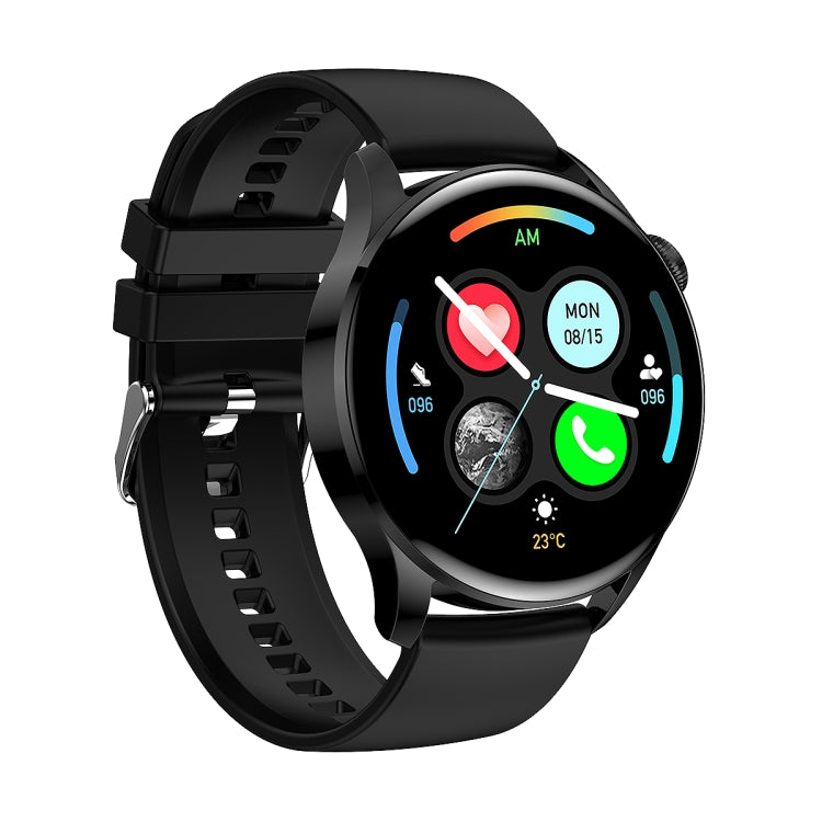 GW69 Smart Watch, Support BT Call / Heart Rate / Blood Pressure / Blood Oxygen(Black + Silicone Strap Black) - Smart Wear by buy2fix | Online Shopping UK | buy2fix