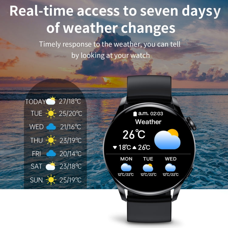 GW69 Smart Watch, Support BT Call / Heart Rate / Blood Pressure / Blood Oxygen(Black + Leather Strap Black) - Smart Wear by buy2fix | Online Shopping UK | buy2fix