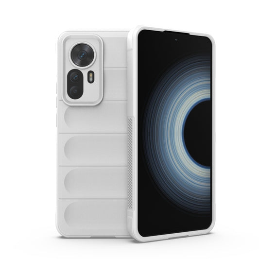 For Xiaomi Redmi K50 Ultra / Xiaomi 12T Magic Shield TPU + Flannel Phone Case(White) - Xiaomi Cases by buy2fix | Online Shopping UK | buy2fix