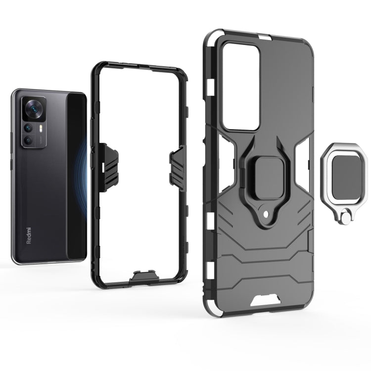 For Xiaomi Redmi K50 Ultra / Xiaomi 12T Magnetic Ring Holder PC + TPU Phone Case(Black) - Xiaomi Cases by buy2fix | Online Shopping UK | buy2fix