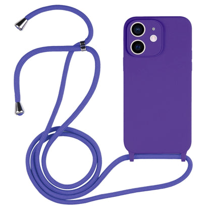 For iPhone 12 Crossbody Lanyard Liquid Silicone Case(Purple) - iPhone 12 / 12 Pro Cases by buy2fix | Online Shopping UK | buy2fix