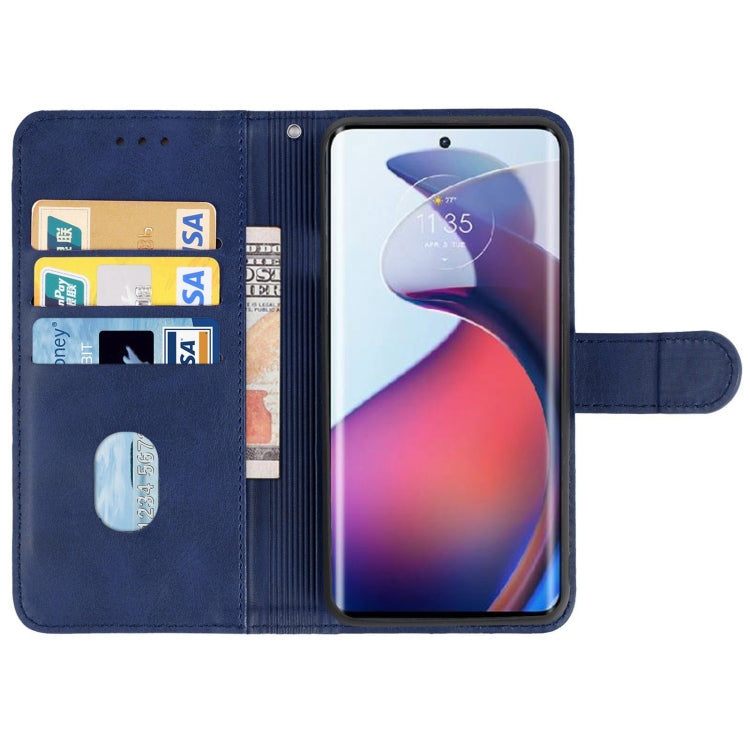 For Motorola Moto G72 Leather Phone Case(Blue) - Motorola Cases by buy2fix | Online Shopping UK | buy2fix