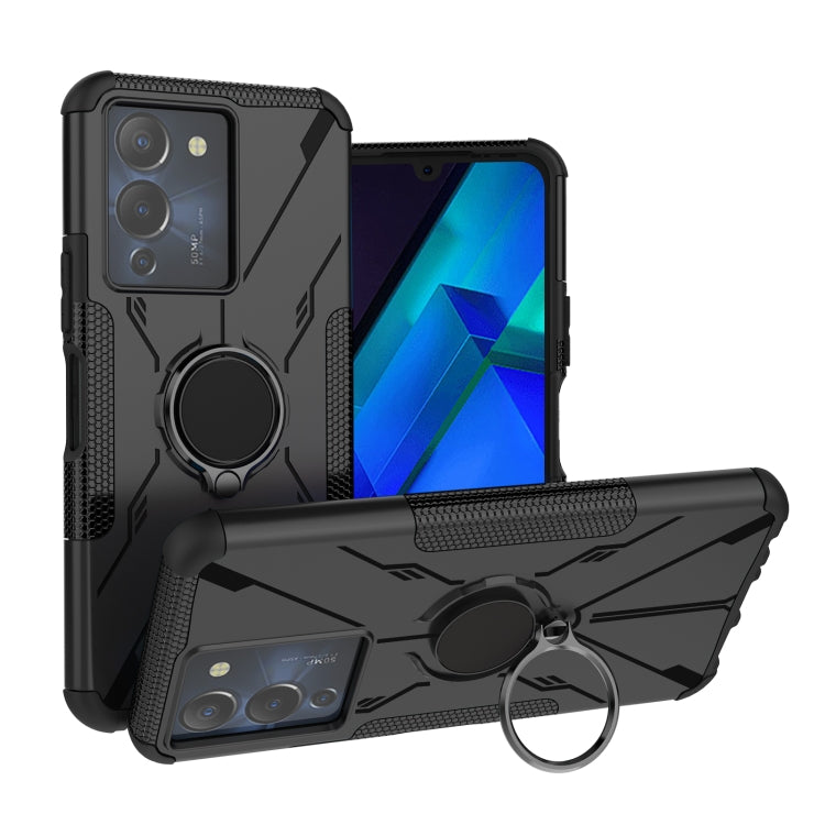 For Infinix Note 12 G96 Armor Bear Shockproof PC + TPU Phone Case with Ring(Black) - Infinix Cases by buy2fix | Online Shopping UK | buy2fix