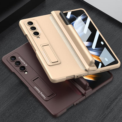 For Samsung Galaxy Z Fold4 GKK Magnetic Hinge Flip Phone Case with Pen Holder & Holder(Champagne Gold) - Galaxy Z Fold4 5G Cases by GKK | Online Shopping UK | buy2fix