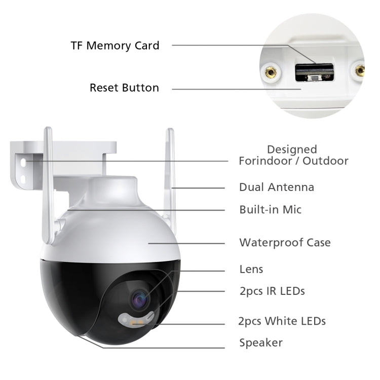 QX62 4MP HD Wireless WiFi Smart Surveillance Camera, Specification:EU Plug - Security by buy2fix | Online Shopping UK | buy2fix