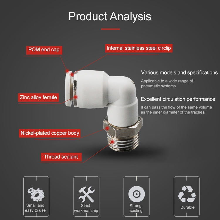 PL10-02 LAIZE PL Elbow Pneumatic Quick Fitting Connector -  by LAIZE | Online Shopping UK | buy2fix