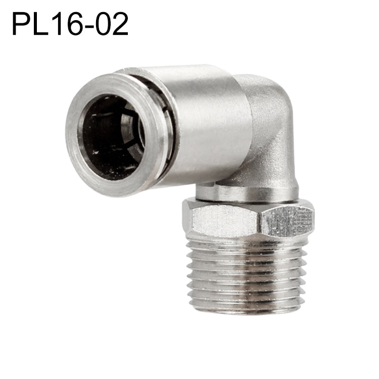 PL16-02 LAIZE Nickel Plated Copper Elbow Male Thread Pneumatic Quick Fitting Connector -  by LAIZE | Online Shopping UK | buy2fix