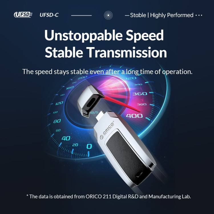 ORICO UFS Flash Drive, Read: 411MB/s, Write: 350MB/s, Memory:64GB, Port:Type-C(Silver) - USB Flash Drives by ORICO | Online Shopping UK | buy2fix