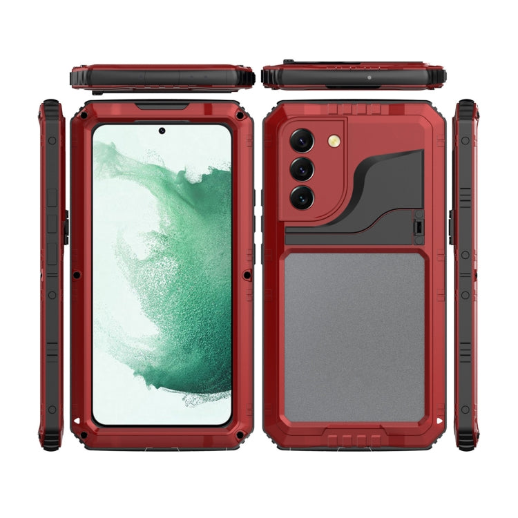 For Samsung Galaxy S22 5G Metal + Silicone Phone Case with Screen Protector(Red) - Galaxy S22 5G Cases by buy2fix | Online Shopping UK | buy2fix