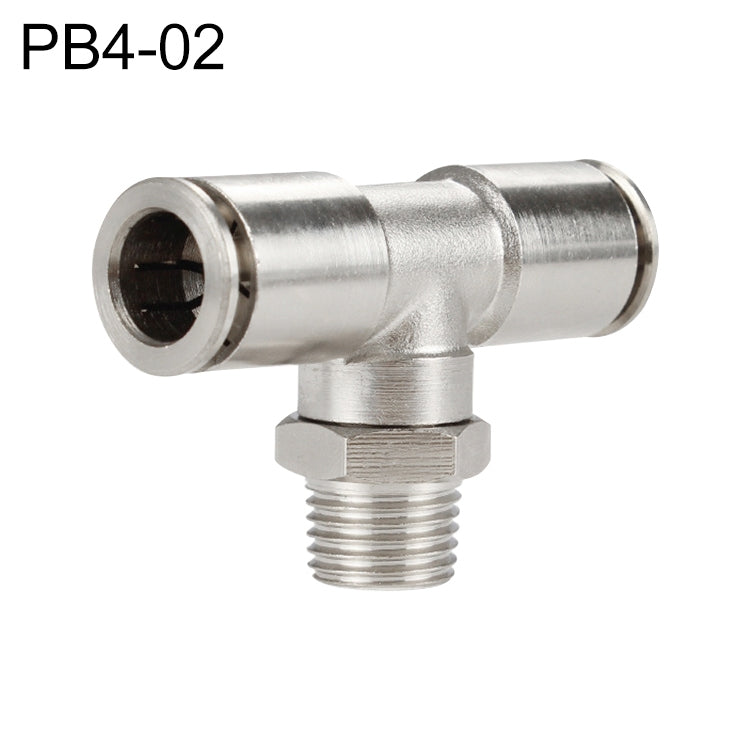 PB4-02 LAIZE Nickel Plated Copper Male Tee Branch Pneumatic Quick Connector - Interface Series by LAIZE | Online Shopping UK | buy2fix