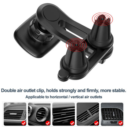 IMAK C5-F2 Dual Chip Air Outlet Magnetic Car Holder(Black) - In Car by imak | Online Shopping UK | buy2fix