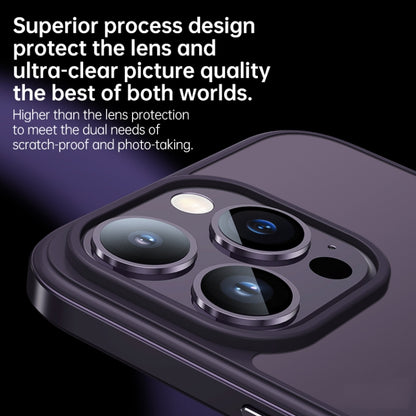 For iPhone 14 SULADA Metal Frame + Nano Glass + TPU Phone Case(Dark Purple) - iPhone 14 Cases by SULADA | Online Shopping UK | buy2fix